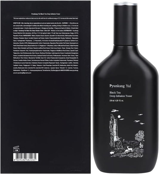 Pyunkang Yul PKY Black Tea Deep Infusion Toner for Anti-Aging, Rich Moisture Toner for Fine Line Care & Firmer Facial Skin, Zero-Irritation, Korean Skincare (4.39 Fl. Oz, 130ml)
