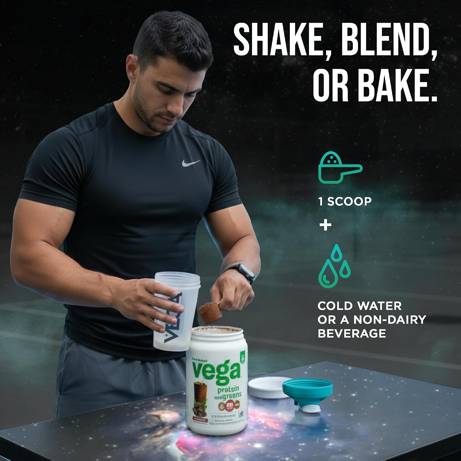 Vega Premium Protein + Supergreens, Chocolate – 20g Vegan Protein, Dairy & Gluten Free, 22.4 oz (19 Servings)